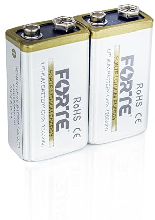 2 x 9V Forte ER9V Lithium Blockbatterie Rauchmelder 1200mAh Feuermelder E Block Batterie langlebig