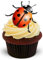 MARIENKÄFER 1 - 12 essbare hochwertige stehende Waffeln Kuchen Toppers - LADY BIRD 1