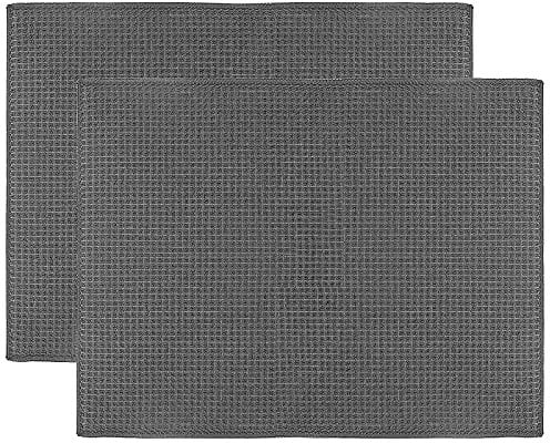 ULABLE Alfombrilla de Secado de Platos, Almohadilla de Microfibra Seca, escurreplatos de Secado rápido para Cocina, encimera, Accesorios, Lavado a máquina, 51 x 38 CM, 2 Unidades