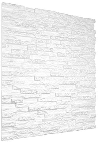 Paneles de pared 3D, efecto de decoración de pared con placas de poliestireno detalladas, EPS patrón claro, ligero y estable, 25,92 m², 60 x 60 cm, Kamien