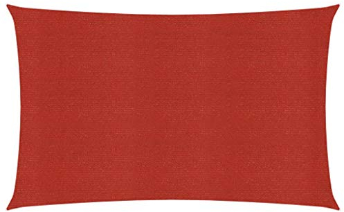 vidaXL Voile d'Ombrage Protection Voile Solaire Voile de Parasol Anti UV Jardin Patio Terrasse Balcon Extérieur 160 g/m² Rouge 2x4 m PEHD