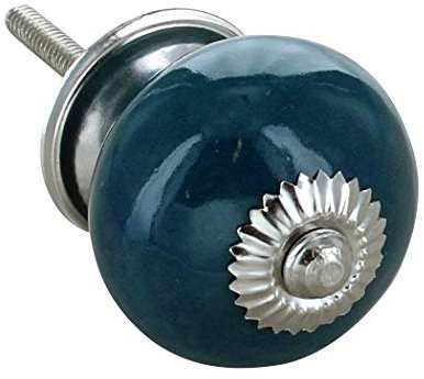 G Decor Solid Colour Ceramic Door Knob Vintage Shabby Chic Cupboard Drawer Pull Handle (Dark Green)