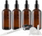 TIANZD 4 Pièces 100ml Flacons en Verre Marron avec Pipettes Graduées, 100 ml Bouteilles Échelle Compte-gouttes en Verre Vides Pour Mesure Les Huiles Essentielles Aromathérapie