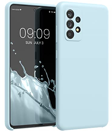 kwmobile Hülle kompatibel mit Samsung Galaxy A52 / A52 5G / A52s 5G Hülle - Silikon Handy Case - Handyhülle weiche Oberfläche - kabelloses Laden - Pastellblau