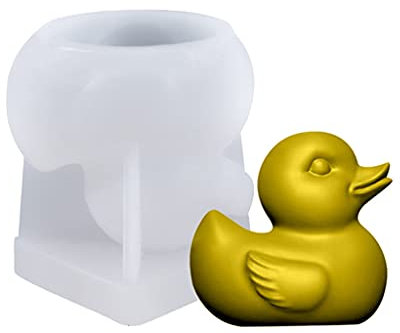 BMBN Moule en Silicone, 3D Cartoon Canard Résine Époxy Moule Aromathérapie Plâtre Moule en Silicone DIY Artisanat Savon Bougie Coulée Outil Transparent