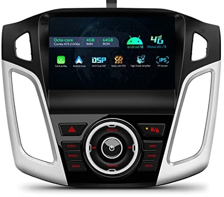 XTRONS 9 Zoll Android 13 Autoradio Octa Core 4GB 64GB Multimedia Player GPS Navigation Eingebautes 4G LTE/CarAutoPlay/Android Auto/DSP für Ford Focus(2012-2017)