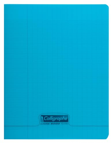 Clairefontaine 18112AMZC - Packung mit 4 Heften / Schulheften Calligraphe 30 Blatt, 17 x 22 cm, 90g, französische Lineatur, Einband aus Polypropylen (Kunststoff), farbig sortiert, 1 Pack