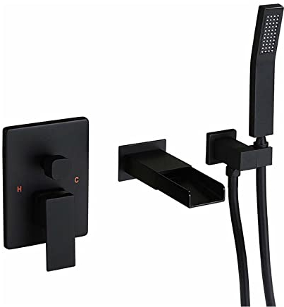 Wandarmatur Badewanne mit Brause Badewannenarmatur Wasserfall mit Brause Badewannenarmaturen Set Unterputz Duscharmatur Set