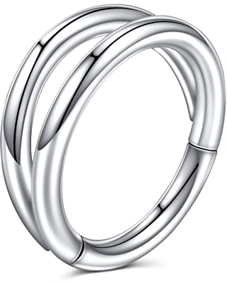 Briana Williams 16G Segmentring Clicker Chirurgenstahl Piercing Ring Doppelt Dreifach Gestapelt Nase Septum Ohr Helix Piercing 8mm 10mm