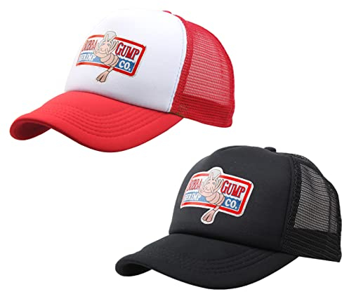 ZXRSJBL 2 Stück Baseballmützen, Gump Shrimp CO. Snapback Hat, Gump Kostüm Cosplay, Snapback Cap Unisex Sommer Hüte Einstellbar