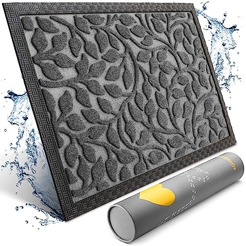 Bodenständig® Fußmatte außen und innen [robust] - Saubere Schuhe Dank geriffelter Oberseite - Perfekte Größe 40x60cm Grau - Fussmatte aussen Türmatte Haustür fussabstreifer innen Bereich