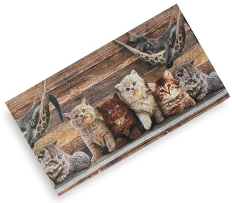 Tex family Runner Tappeto da cucina con Gatti - Passatoia Antiscivolo, Lavabile, Morbido - Made in Italy - Cm. 50x380