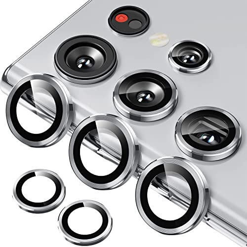 MiRowy Pellicola Fotocamera Compatibile con Samsung Galaxy S23 Ultra 5G, HD Alluminio Lente Vetro Protezione, 9H Vetro Temperato Protezioni Obiettiv per Samsung Galaxy S23 Ultra 5G - Argento