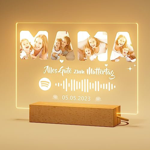 iDIY Personalisierte Geschenke für Mama - Muttertagsgeschenk, Personalisierte Geschenke mit Nachtlicht, Foto Geschenk, Geschenke für Mama Papa Oma Opa