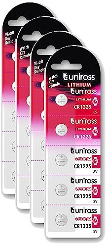 Uniross Pack de 4 x 5 Piles Lithium CR1225, 3V
