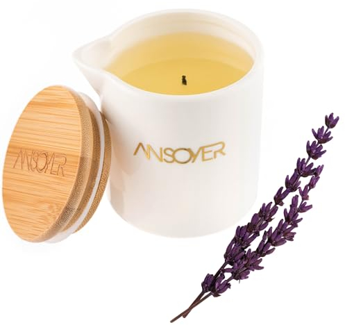 ANSOYER Massagekerze, feuchtigkeitsspendend und nahrhaft für Home SPA (Lavendel)