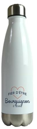 CADEAUX.COM - Gourde Personnalisable - Fier d'être Bourguignon - Gourde Isotherme Personnalisée - 500ml - Bouteille Thermos avec Message - Idée Cadeau Original- Cadeau Homme - Cadeau Femme