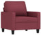 vidaXL Sessel, Sofa Relaxsessel mit gepolstertem Sitz Armlehnen, Fernsehsessel Loungesessel Metallgestell, Polstersessel Ruhesessel für Wohnzimmer, Weinrot Stoff