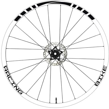 Aufkleber Felgen MTB 26 - 27,5 - 28-29 Zoll Rad Bike Sticker Racing COD. B0141 (28-29 Zoll, Matt Schwarz)