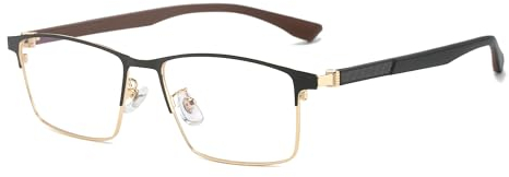 Cyxus Blaulichtfilter Brille Herren Damen Kohlefaser Metall Rahmen mit Ohne Stärke Computer Schutzbrille Bildschirmbrille Gaming Brille (8146T62 Schwarz&Gold)