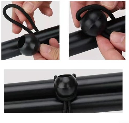 BlissfulAbode Stabiles Fahnenmast-Clip-Set, 10-teilig, einfache Befestigung von Windsäcken und Flaggen, kratzfrei, schwarz, perfekt für Garten- und Marktstände, 1183056588