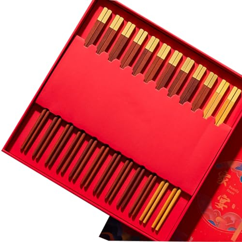ZHOUXIAO Juego De Regalos De Palillo Reutilizable De Madera Premium, Palillos Personalizados Personalizados Grabados con Nombres Personalizados, Oro De Madera Natural Chinos E