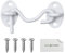 Eco-Fused Pestillo de Corchete Resistente de 3 Pulgadas - 1x Cierre de Puerta de Granero (Blanco), 4x Tornillos de Montaje - Pestillo de Corchete de Acero Inoxidable Recubierto de Polvo para Puertas
