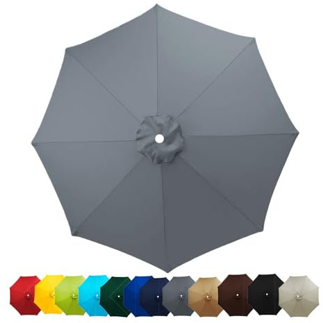 Toldo de repuesto para sombrilla de 3 metros, 8 varillas, Cubierta de Repuesto para sombrilla de patio trasero, piscina, sombrilla voladiza, 2m 2.7m resistente Cubierta de Repuesto ( Color : Gray , Si