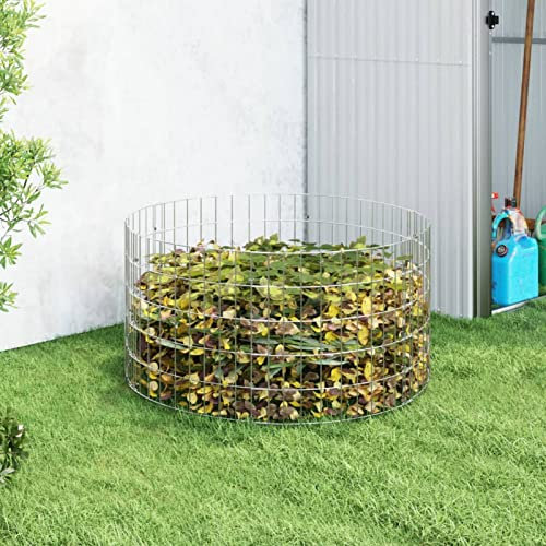 Rantry Composteur de jardin en acier galvanisé Ø 100 x 50 cm