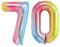 Geburtstag zahlen Luftballon 70 jahre-Farbverlauf XXL Jumbo Folienballon 40 Zoll – 101 cm Luftballons 70 Geburtstag Junge Mädchen Babyparty Geburtstagsdeko Jubiläumsparty Dekoration