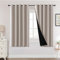 H.Versailtex 100% Blackout Curtains - Light Blocking, Thermal Insulated, Eyelet for Living Room, Bedroom, 66 x 54 Inch, 2 Panels, Beige