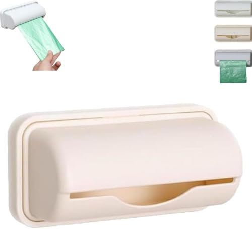 Fine Liner Trash Bags Dispenser,2024 New Small Bin Liner Kit,Kitchen Garbage Bag Storage Dispenser,No Punching Required Wall Mount Garbage Bag Dispenser,Roll Holder Garbage Bag Dispenser(BGE)