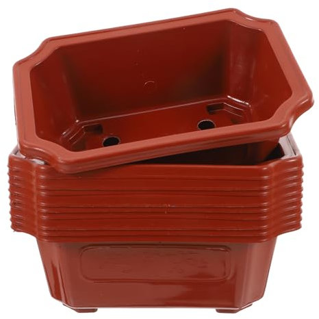 Yardwe 10 Pack Bonsai Pots 16 x 12 cm Rectangle Plastic Bonsai Training Pots Bonsai Tree Plants Pot Succulent Planter Pots for Garden, Yard, Office