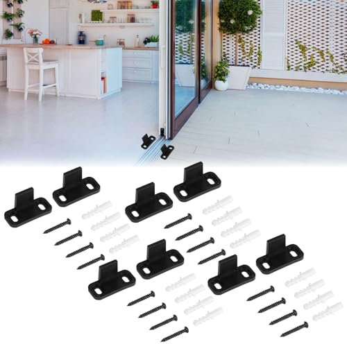 Porta Scorrevole Inferiore,8 Pezzi Guida per Porta Scorrevole,Guida a Pavimento per Porta Scorrevole Regolabile,Guida Scorrevole per Pavimento,Guida Porta Scorrevole,Guida a Pavimento
