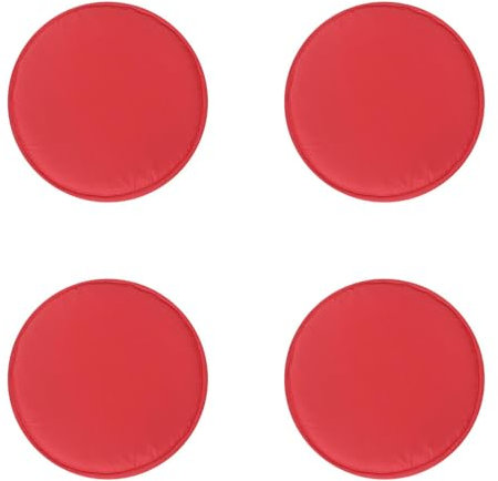 4er-Set Tragbar Rund Sitzkissen 30x30x2cm, Memory-Schaum mit Riemen rutschfest Gemütlich Abnehmbar Waschbar Perlbaumwolle Stuhlkissen für Wohnzimmer, Küche, Konferenzraum, Garten, 2er Set Rot