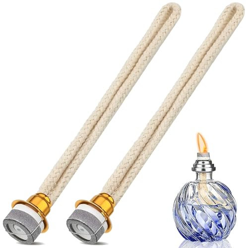 vcsjw 2 Stück Docht für Lampe Berger,Duftlampe Docht mit Katalytischem Brenner,Katalytischen Brenner und Aromatherapie-Diffusor für Raumluft Verbessern Aromatherapie (Silber)