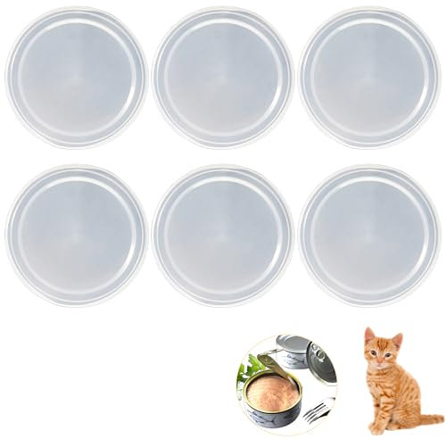 Rayconup Dosendeckel 400g, 6 Stück Deckel für Dosen, Waschbar Dosendeckel Deckel für Katzen & Hundefutter Dosen, Konservendosen für Aufbewahrung Lebensmittel Tierfutter Katzenfutter Hundefutt(75mm)