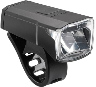 TRELOCK Fahrradlicht LS 440 LIGHTHAMMER 40 LUX – USB Ladefunktion – 60 m Sichtweite – 10 Stunden Leuchtdauer – Batterieindikator – StVZO zugelassen, Schwarz