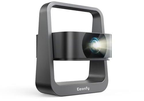 [App Integrata] Eeenfy Proiettore Portatile Venus V1 Pro, Smart Proiettore TV con 500ANSI,1080P, E-Focus/Keystone, Proiettor WiFi Bluetooth, Videoproiettori 4K Android per Esterni/Home Cinema, Nero