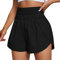 Short de Course Taille Haute pour Femme avec Doublure Séchage Rapide Poches zippées Short Course Pied pour Femme avec Poches zippées Taille Haute Séchage Rapide Sho rt d'été 2 en 1 pour femme