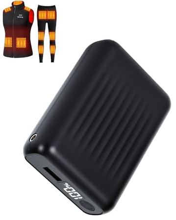 18400 mAh Heated Vest Battery - 7.4 V DC 4.0 mm & USB/Type-C Output, Power Bank Heated Vest Jackets and Hoodies Men Women, Up to 10 Hours of Heat, LED Display