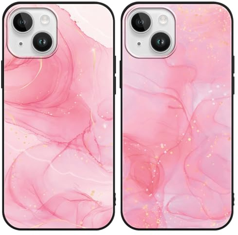 Omyzo 2 Stück Schutzhülle für Samsung Galaxy A50/A30S/A50s Hülle 6.4 Zoll, Marmor Rosa Aesthetics Muster Designs Manga für Fan Junge Case Schutz Handyhülle Stoßfest TPU für Junge