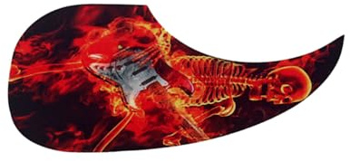 Gitarren Schlagbrett Rot Selbstklebend Kommaförmiges Gq434 | Kunststoff, Dekorativ, Schützt die Oberfläche, Einfache Montage, 1 Stück Pack, Passend für Folkgitarre