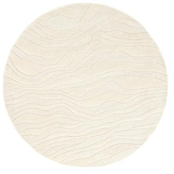 RugVista Marble, Teppich, Moderne, Ø 150 cm, Rund, Niedriger Stapel, Nur chemische Reinigung, Care & Fair Zertifiziert, Weiß