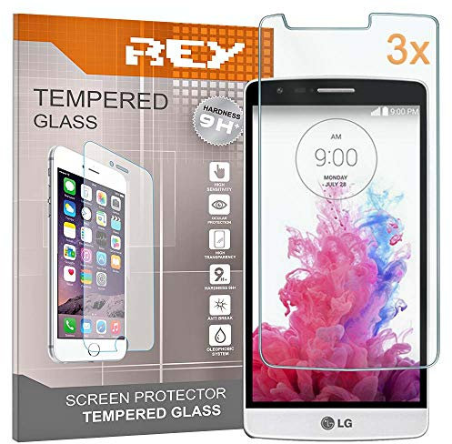 REY 3X Protector de Pantalla para LG G3 D855, Cristal Vidrio Templado Premium
