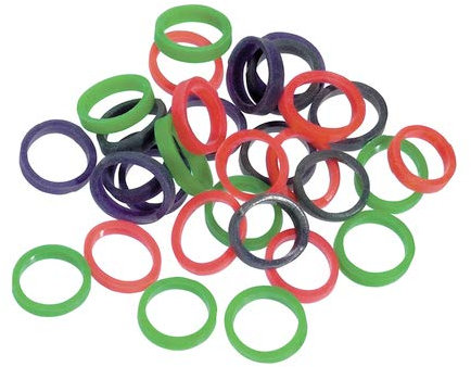 Gummiringe aus Latex farbig Ø 6,4mm, 100 Stück