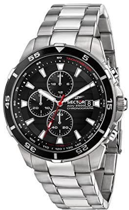Sector No Limits Analogico R3273643003, argento, 43mm, Bracciale