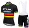 Fahrradtrikot für Herren, Set mit Trägerhosen, Sommer-Mountainbike-Anzug, UV-Schutz, Schwarz, Größe XL
