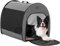 Petsfit Hundebox faltbar, tragbare & Atmungsaktive Hundebox für Zuhause mit Gewölbtem Design, Zimmerkennel Hund Hundeschlafbox mit Anti-Offener Reißverschluss und Plüschkissen,L, Grau