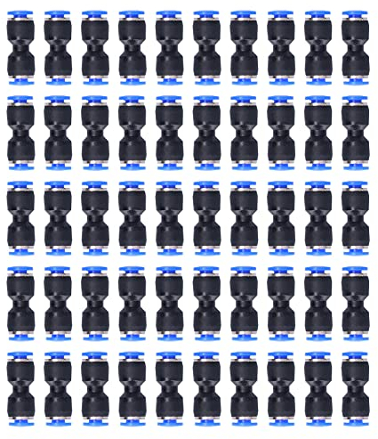 50Pcs Gerade Pneumatik Steckverbinder 360-Grad Drehung Push in Schnellkupplung Quick Release Fitting Druckluftwerkzeuge für 4mm Rohr